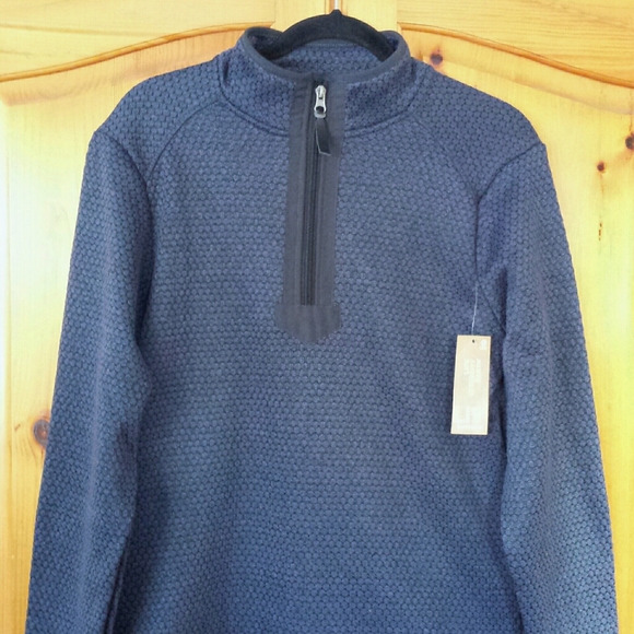 NWT Liv Outdoor Men's Blue Textured Knit 1/4 Zip Pullover S - Picture 2 of 14